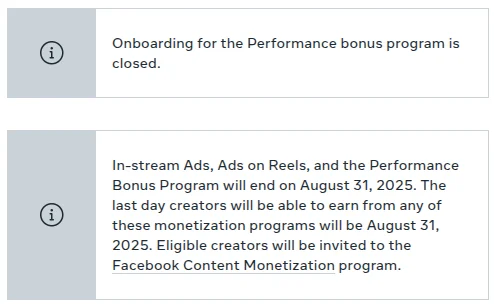 Facebook ประกาศจะยุติโปรแกรม Reels Bonus